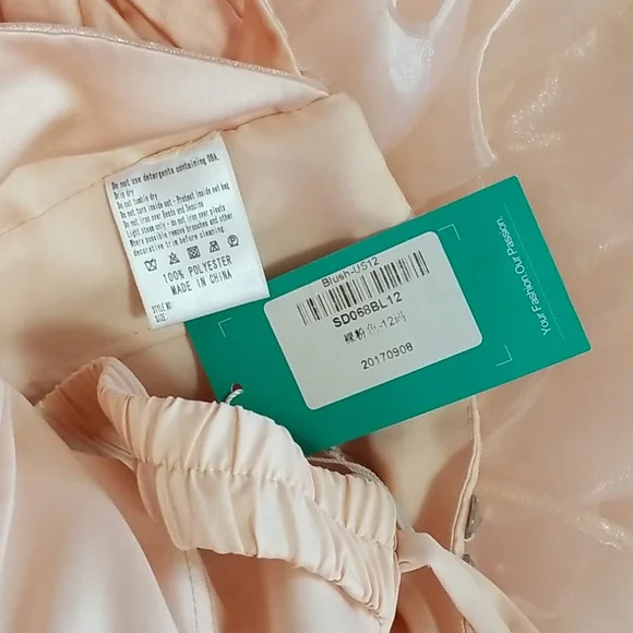 New! Strapless Spiral Ruffle Bling Prom Gown - Picture 6 of 8